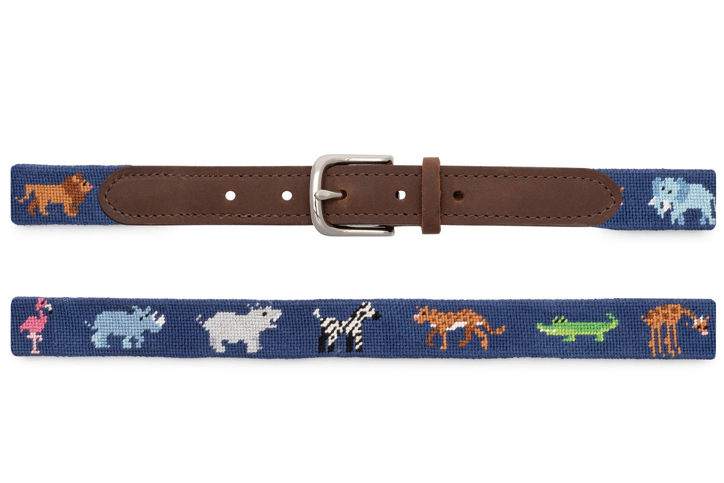 Zoo Animals Youth Needlepoint Belt