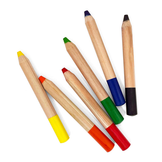Extra-Large Watercolor Pencils - 6 Eco-Friendly Colors
