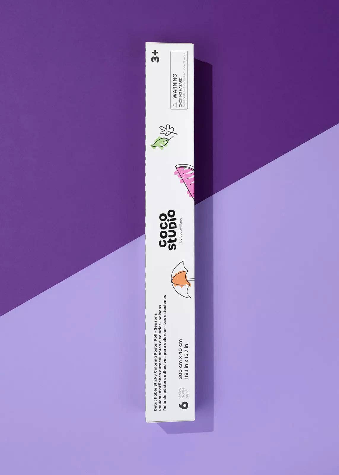 Detachable Seasons Sticky Coloring Poster Roll - 6 sheets