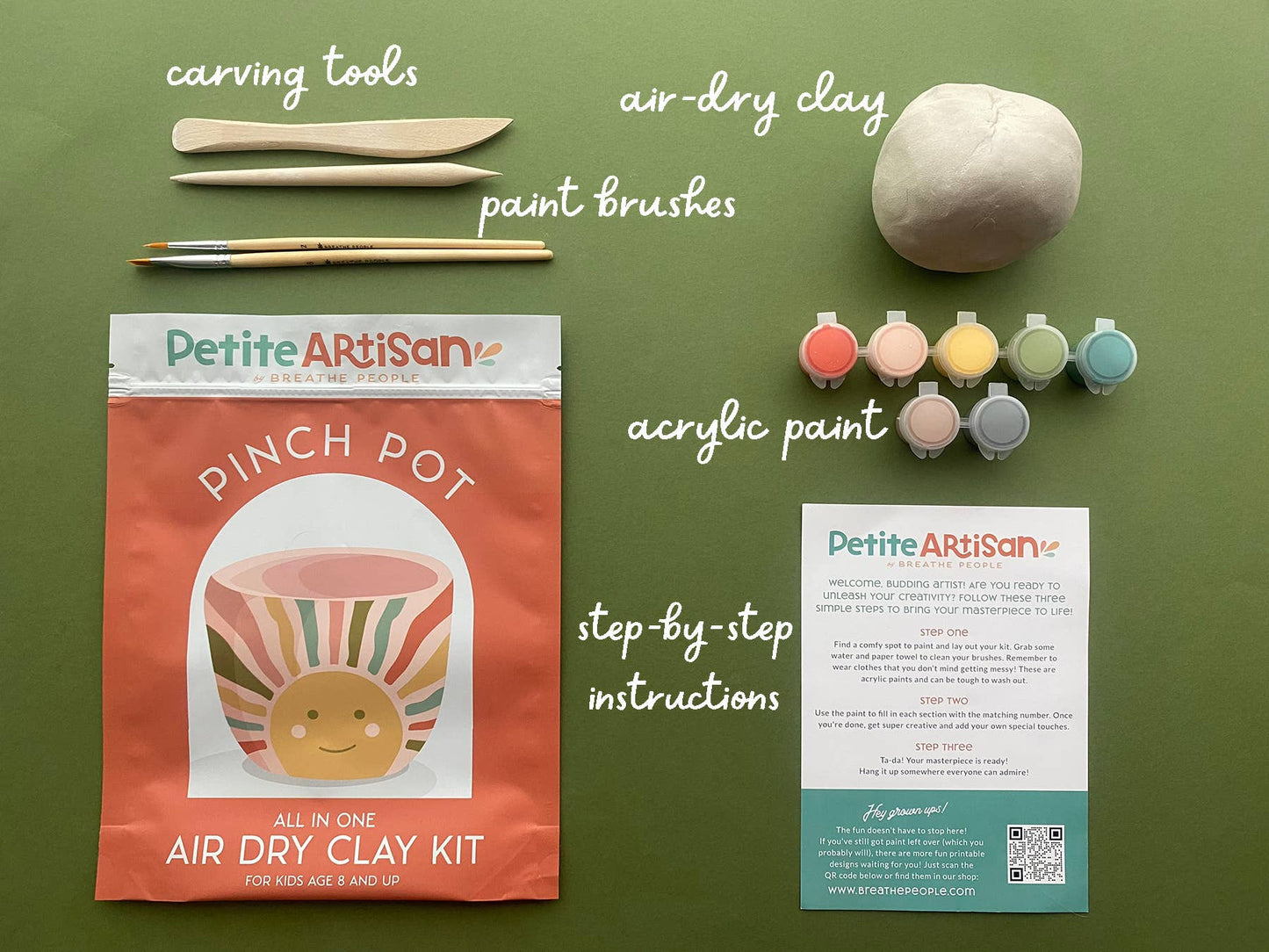 Kids DIY Clay Kit — Make and Paint Your Own Pinch Pot