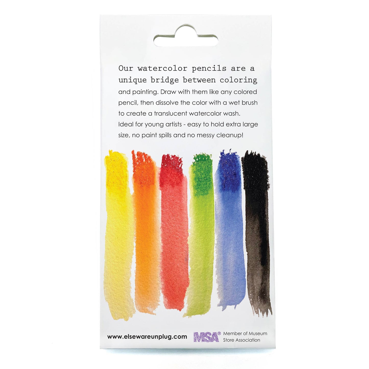 Extra-Large Watercolor Pencils - 6 Eco-Friendly Colors