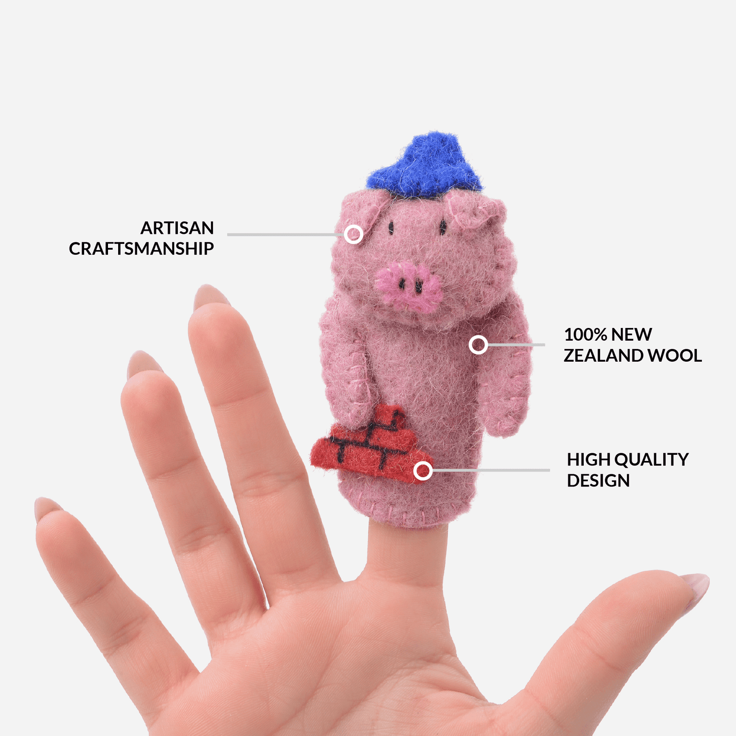 Three Little Pigs Finger Puppets - Storytelling Sensory Play