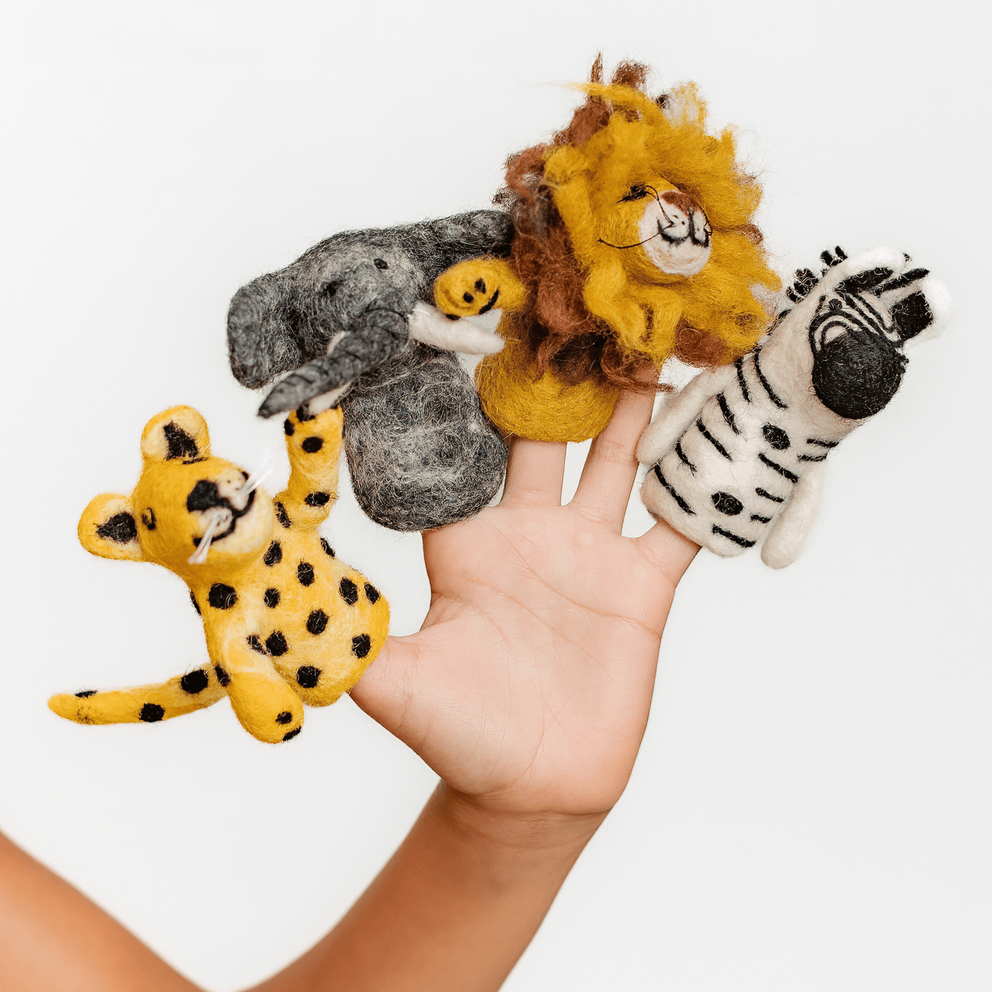 Safari Wild Animals Felt Finger Puppets - Sensory Play