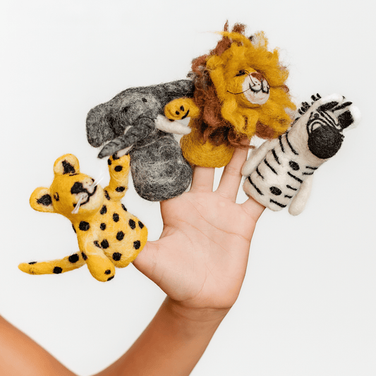 Safari Wild Animals Felt Finger Puppets - Sensory Play