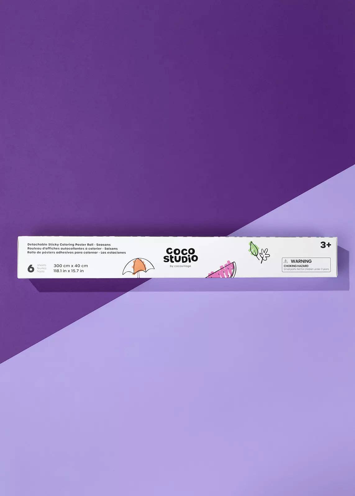 Detachable Seasons Sticky Coloring Poster Roll - 6 sheets